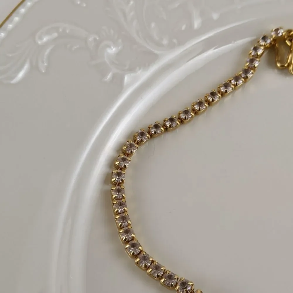 Vintage Monet Crystal Gold Tone Statement Necklace